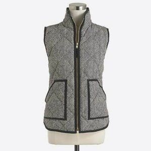 NWOT J. Crew Herringbone Gray and White Gold Vest Size Small